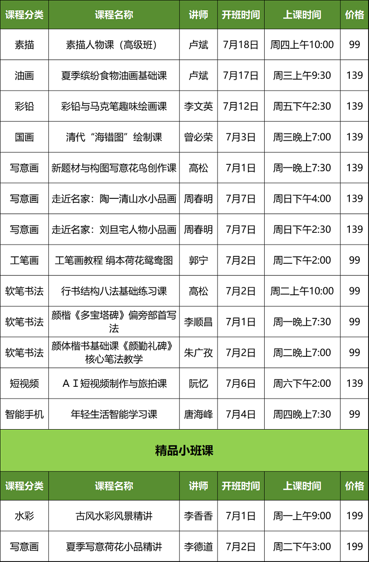 网上老年大学2024书画摄影学院招生课程